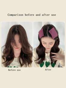 10pcs Women's Bangs & Fringe Hair Sticker With Hook And Loop Headwear, Suitable For Hair Styling - Multicolor - View 2