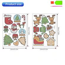 Cute Cartoon Christmas Theme Children Diamond Painting Sticker, 21pcs 5D DIY Diamond Art  Mosaic Sticker Craft with Gem Tool,Gift for Kids Boy Girl - Multicolor - View 2