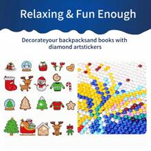 Cute Cartoon Christmas Theme Children Diamond Painting Sticker, 21pcs 5D DIY Diamond Art  Mosaic Sticker Craft with Gem Tool,Gift for Kids Boy Girl - Multicolor - View 5