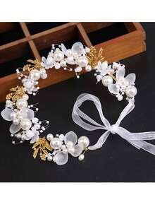 1PC Teen's Garland Headband Girl's Head Flower Headband - Gold - View 3