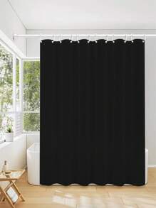 1pc Disposable Black Shower Curtain 183*178cm - Black - View 1