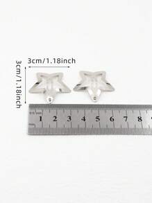 50pcs/pack 3cm Ladies' Five-pointed Star Hair Clips In Bag, Suitable For Daily Use - Silver - View 5