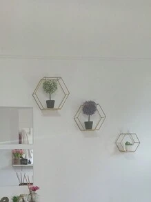 1pc Creative Iron Art Wall-Mounted Decorative Storage RackRoom Decor