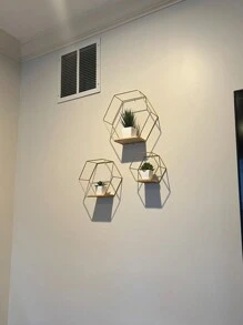 1pc Creative Iron Art Wall-Mounted Decorative Storage RackRoom Decor