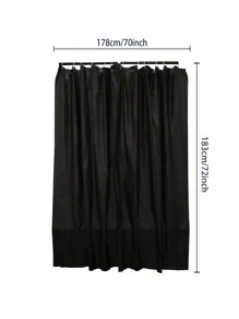 1pc Disposable Black Shower Curtain 183*178cm - Black - View 3