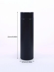 1入組智能水瓶子帶LED溫度顯示濾茶器瓶雙層牆絕緣水燒瓶不銹鋼水瓶 - 黑色 - 查看 6