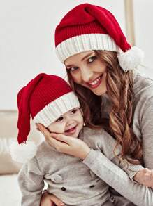 2 Cái/Bộ Cha mẹ - con cái Mũ Giáng sinh ( 1 cái Người lớn + 1 cái Em bé ) - Nhiều màu - Xem 1