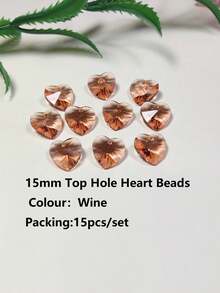 15入組15mm雜色玻璃心型/蝴蝶形吊墜/珠寶製作