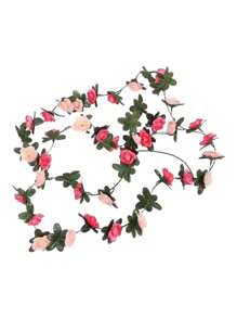 1 Guia de flor artificial rosa con 45 flores color alazar 2.4m - Multicolor - Ver 6