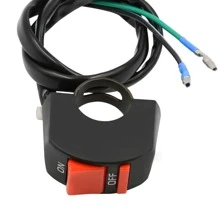 1個黑色機車配件,2線開關具備led前照燈,手把燈,啟動按鈕和關閉按鈕多功能 - 黑色 - 查看 5