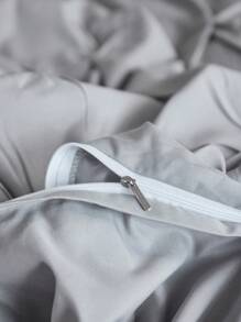 Multiple pinch pleats duvet cover set - Màu Xám nhạt - Xem 7
