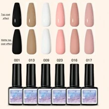 6入組8毫升指甲凝膠,指甲uv凝膠護甲套裝,可浸泡半永久性uv凝膠清漆,適用於美甲及自行美甲 - 彩色 - 查看 1