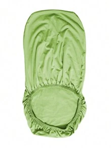 1pc Solid Color Milk Silk Chair Cover For Shell Chair - Olive Green - View 4