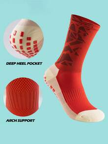 FLSHMCEN 2雙男式足球襪，配有防滑襪子墊，適用於足球籃球運動 - 彩色 - 查看 5