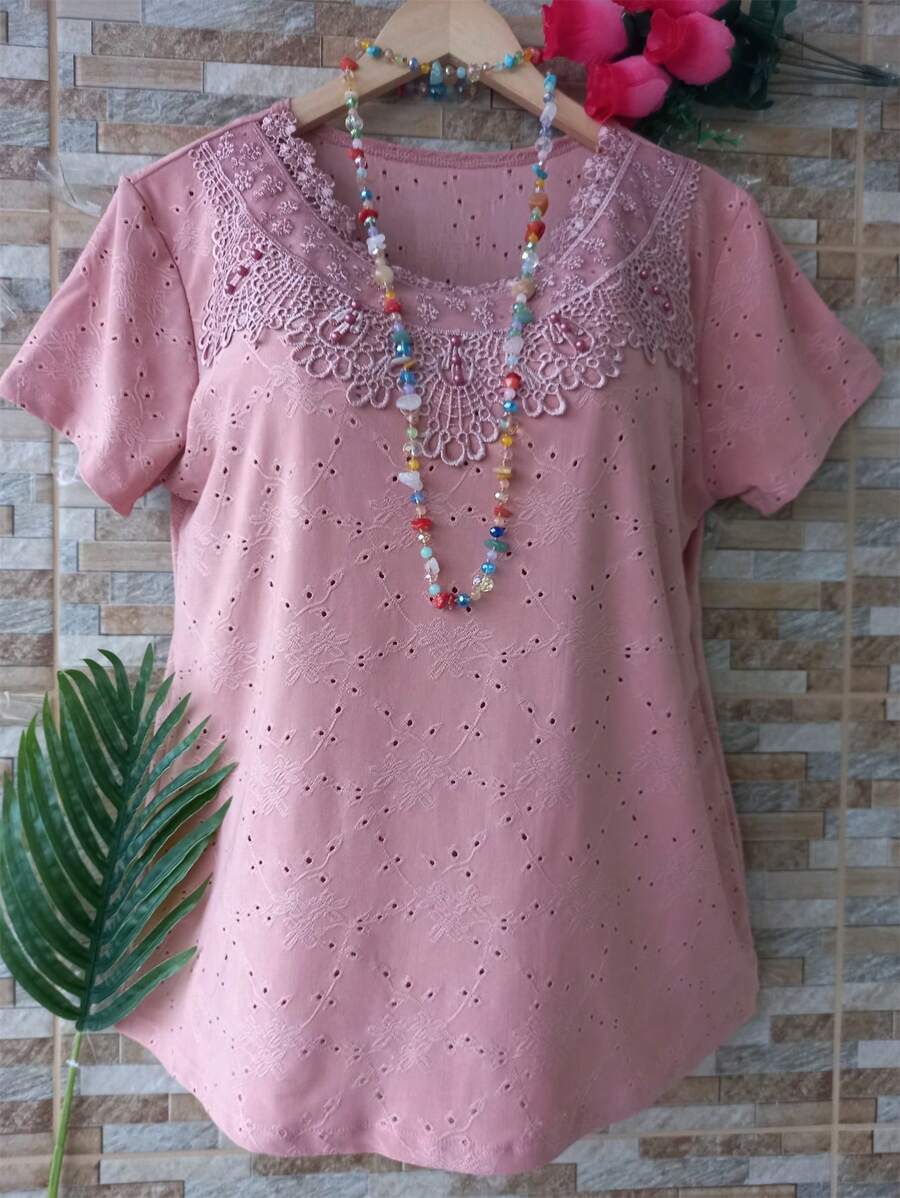 Women Blouses - 淺粉色 - 查看 1