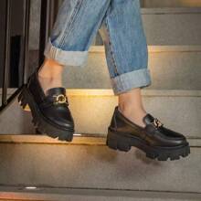 Women's Tractor Oxford Chunky Platform Moccasin 2025 - 黑色 - 查看 4