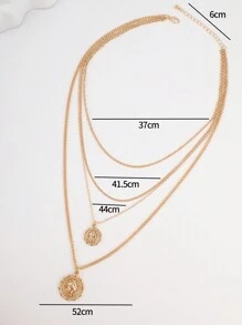 Europe And America Style Simple Multi-layered Metallic Necklace In Cross-border E-commerce - Gold - View 3
