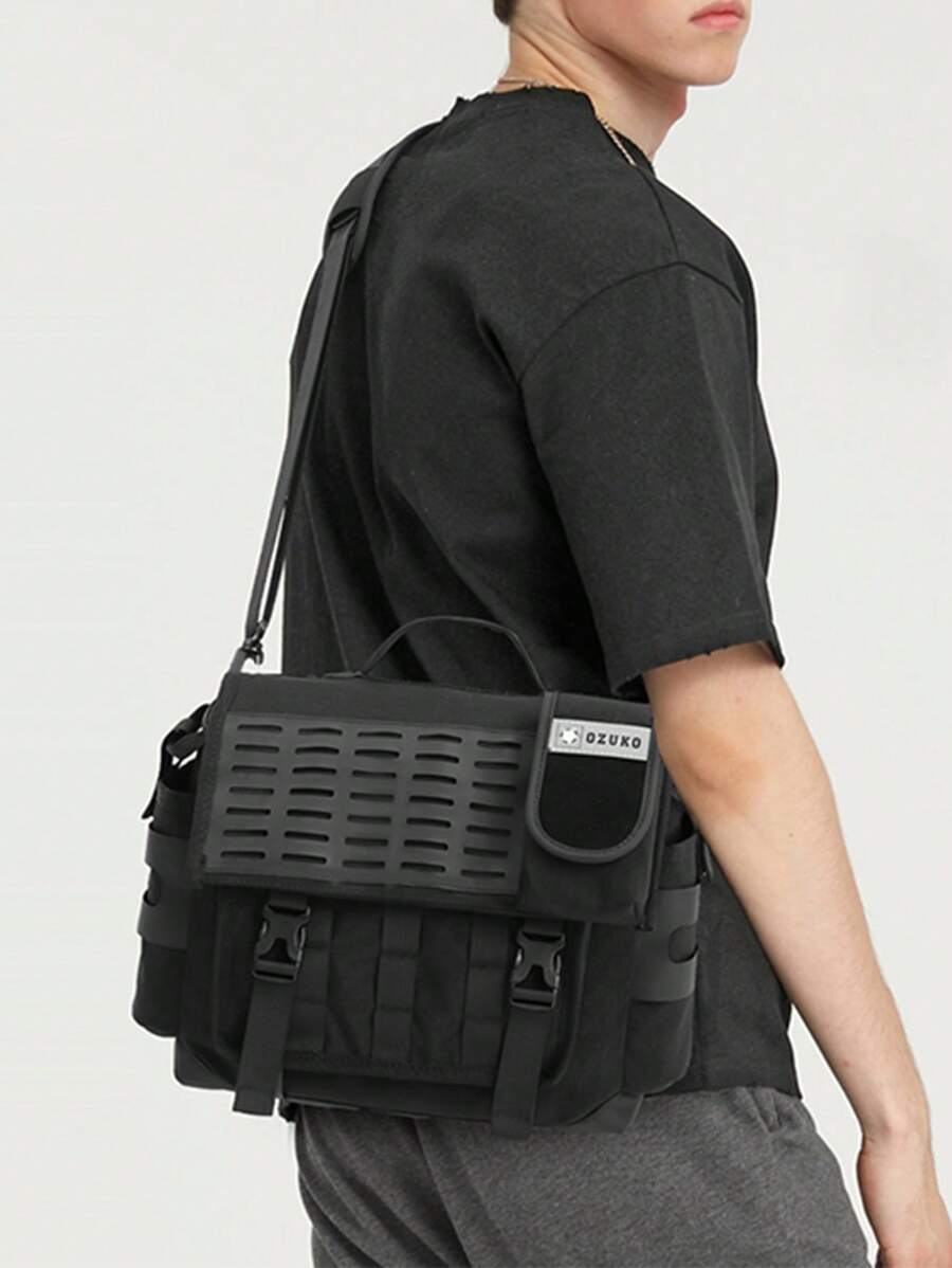 OZUKO Tactics Sling Bag For Men Waterproof Waist Pack Utility Edc Pouch Concealed Carry Shoulder Bag For Range Travel Outdoor Sports Crossbody Bag Side Bag Commute Business Holiday Essentials Lightweight Carry On For University College Students Messenger Bags Bucket Bags Halloween Men Gifts Christmas Men Bag School Bag Student Bag Book Bag Scream - Black - View 1