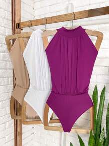 Women Bodysuits - 米色 - 查看 2