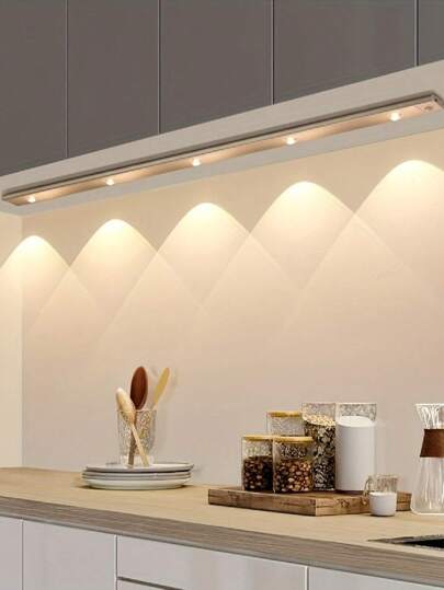 1入組超薄usb可充電3模式色溫led燈帶感應器,適用於廚房、臥室、櫥櫃、衣櫥、樓梯、走廊