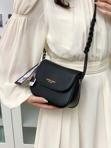 時尚簡約馬鞍包斜挎包,小尺寸 - 黑色 - 查看 3