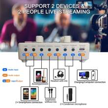 A Set Of Podcasting Equipment, Including A Black BM-800 Podcasting Microphone Package With A Voice Converter And A Condenser Recording Studio Microphone, And A Live Sound Card-Audio Interface For Notebook Computers For Live Streaming And Vlog Recordings. - White - View 4