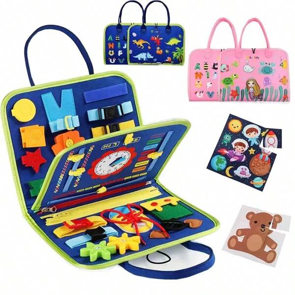 Tablero de actividades Montessori, juguetes sensoriales para desarrollar habilidades motoras finas para niños pequeños, juguetes educativos tempranos para niños y niñas