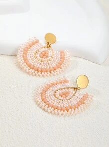 1 đôi bông tai đính cườm thủ công thanh lịch theo phong cách Bohemian - Nhiều màu - Xem 4