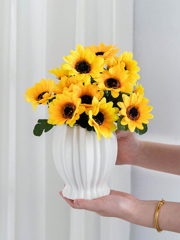 1pc Nordic Style Creative Ceramic Vase, European Ins Style Suitable For Living Room, Dining Table, Office, Small Dry Flower Arrangement Decoration Vase Home Decor Room Decor Flower Vase Glass Vase