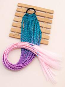 1條藍色漸變12股編織女孩髮帶/頭巾,有無盡的彩色小辮子diy髮飾 - 彩色 - 查看 7