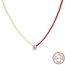 Moonmory 一件時尚真正 925 純銀紅繩吊墜項鍊女式熱藍色繩滴水水晶項鍊首飾聖誕禮物圓形寶石 18k 鍍金 - 圓形寶石 18K 鍍金 - 查看 23