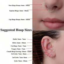 1Pair 16G Nose Ring Hoop, Stainless Steel Hinged Nose Ring Septum Clicker Septum Piercing Jewelry Tragus Helix Cartilage Daith Rook Earring Piercing Jewelry for Women Men - Black - View 6