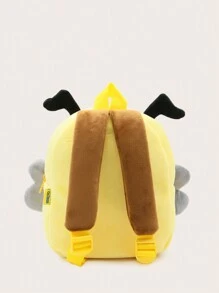 1pc Unisex Kids' Plush Backpack With Insect Bee Design, Suitable For Daily Use Throughout The Year - Yellow - View 4
