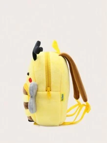 1pc Unisex Kids' Plush Backpack With Insect Bee Design, Suitable For Daily Use Throughout The Year - Yellow - View 3
