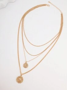 Europe And America Style Simple Multi-layered Metallic Necklace In Cross-border E-commerce - Gold - View 2