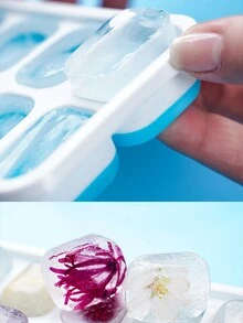 14插槽矽膠冰块托盤,彩色糖果款,適用於自製嬰兒食品、冰球、diy冷凍甜品等 - 粉色 - 查看 10