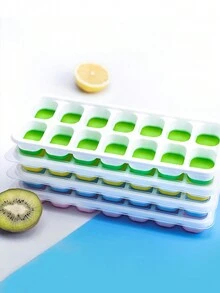 14插槽矽膠冰块托盤,彩色糖果款,適用於自製嬰兒食品、冰球、diy冷凍甜品等 - 粉色 - 查看 3