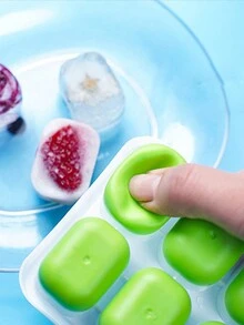 14插槽矽膠冰块托盤,彩色糖果款,適用於自製嬰兒食品、冰球、diy冷凍甜品等 - 粉色 - 查看 9