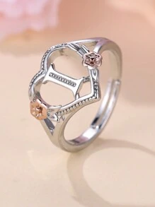 Vanel 1 Miếng Retro Phong cách cung điện Hai màu Love Tim & Hoa anh đào & Lá thư Mở  Lãng mạn Hình vẽ trái tâm Ban đầu Hoàn hảo Qủa tặng Đối với Ngày đêm , Bạn gái , , Lễ cưới Đồ trang sức - Nhiều màu - Xem 7