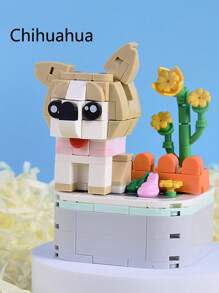 1 件德國牧羊犬和貴賓犬盆栽植物組裝積木,可愛小狗設計裝飾或禮品玩具 - 彩色 - 查看 6