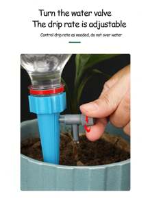 5入組自動滴灌可調節滲漏器,帶計時功能,適用於植物 - 藍色 - 查看 6