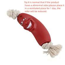 1pc Pet Dog Toy Sausage Shaped Chew Rope, Safe Silicone Puppy Toy - Burgundy - View 8