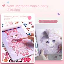 1pc Full Body Dress-Up Sticker Book For Girls, Various Princess Character Design, Makeup-Styling Diy Handmade Party Fun Activity,School Supplies,Back To School