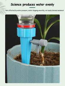 5入組自動滴灌可調節滲漏器,帶計時功能,適用於植物 - 藍色 - 查看 3
