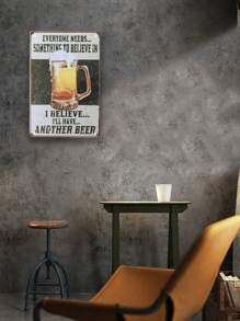 1pc Funny Metal Signs Vintage Bar Cafe Tin Signs Cheers Wall Decor Accessories For Home Bar Decorative Signs & Plaques Home & Kitchen Basement And Wine Cellar Underground Cave Another Beer 8 X 12 Inch