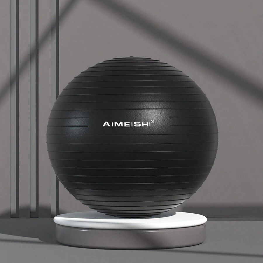 1個55/65/75cm健身瑜珈球,加厚孕期、運動、健身、平衡球 - 黑色 - 查看 1