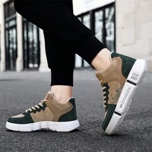 Men's Sports Shoes, Casual Shoes, Color Block Wave Pattern Sneakers - Brown - View 4