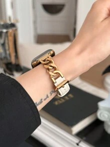 1 件女士玫瑰金优雅真皮链带适用于 38/40/41/44/45/49/42/46 毫米系列 11/SE3/Ultra3/Ultra/SE/SE2/10/9/8/7/6/5/4/3/2/1 - 玫瑰金 - 查看 5