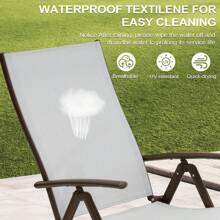 Outdoor Aluminum Folding Chaise Lounge Chair Set of 3 - Light Grey - View 5
