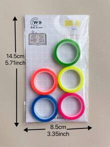 5 cuộn 0.6mm Hỗn Hợp Màu Sắc Trong Suốt Giấy Dán, Đơn Giản Đa năng Băng Washi Cho Thủ Công DIY, Viết Nhật Ký, Đánh Dấu Trang - Nhiều màu - Xem 6